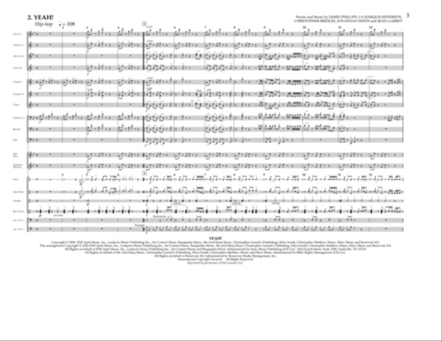 Rap Hits (Low, Yeah!, Industry Baby) - Full Score Marching Band scores gallery preview page 3