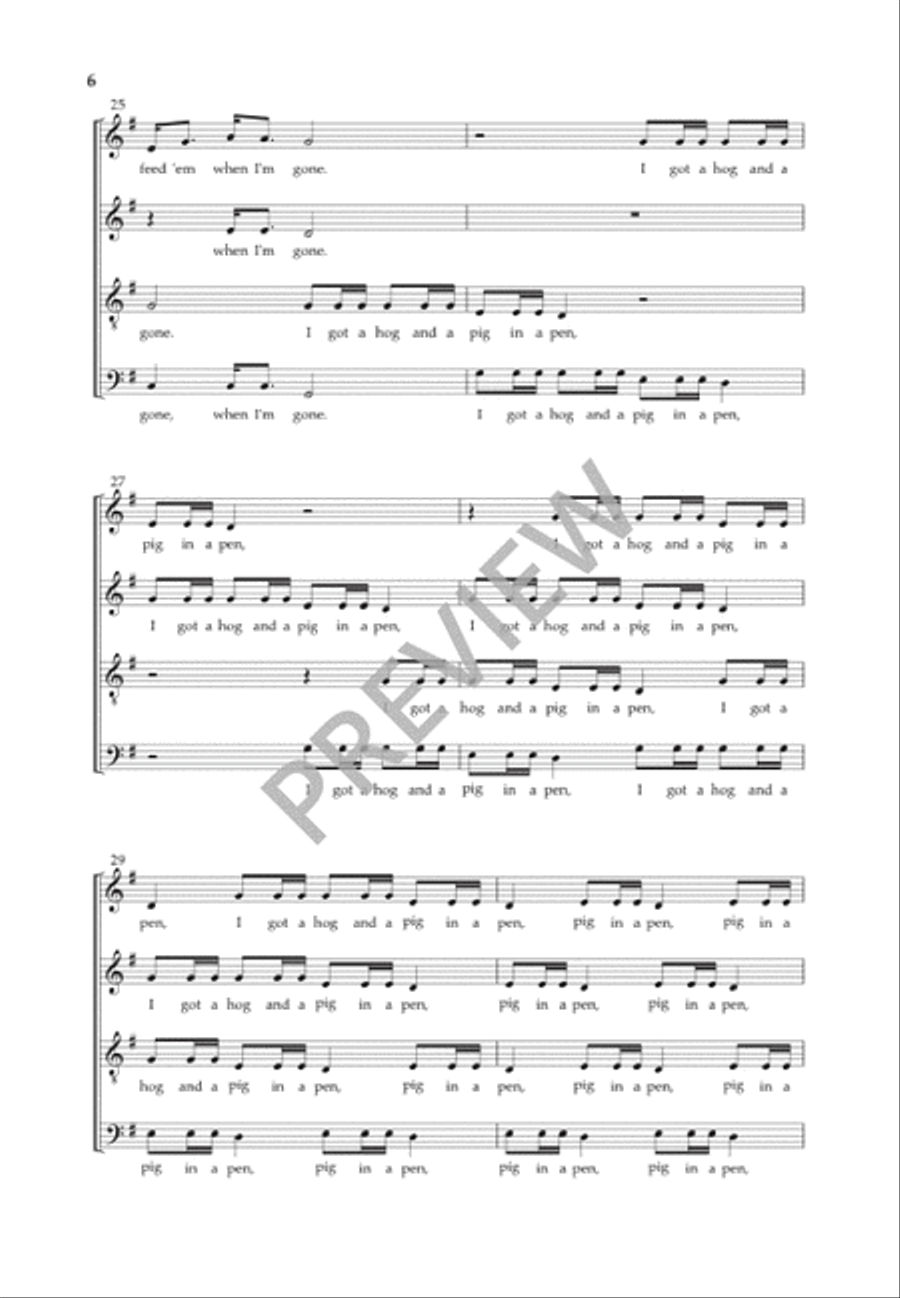 I Got a Hog and a Pig I Got a Hog and a Pig 4-Part scores gallery preview page 7