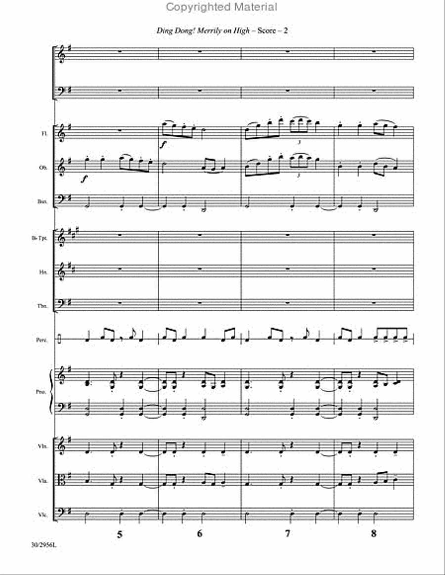 Ding Dong! Merrily on High - Instrumental Ensemble Score and Parts Choir scores gallery preview page 3