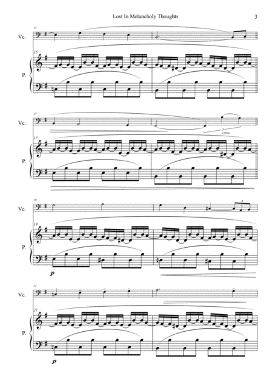Lost In Melancholy Thoughts Piano scores gallery preview page 4