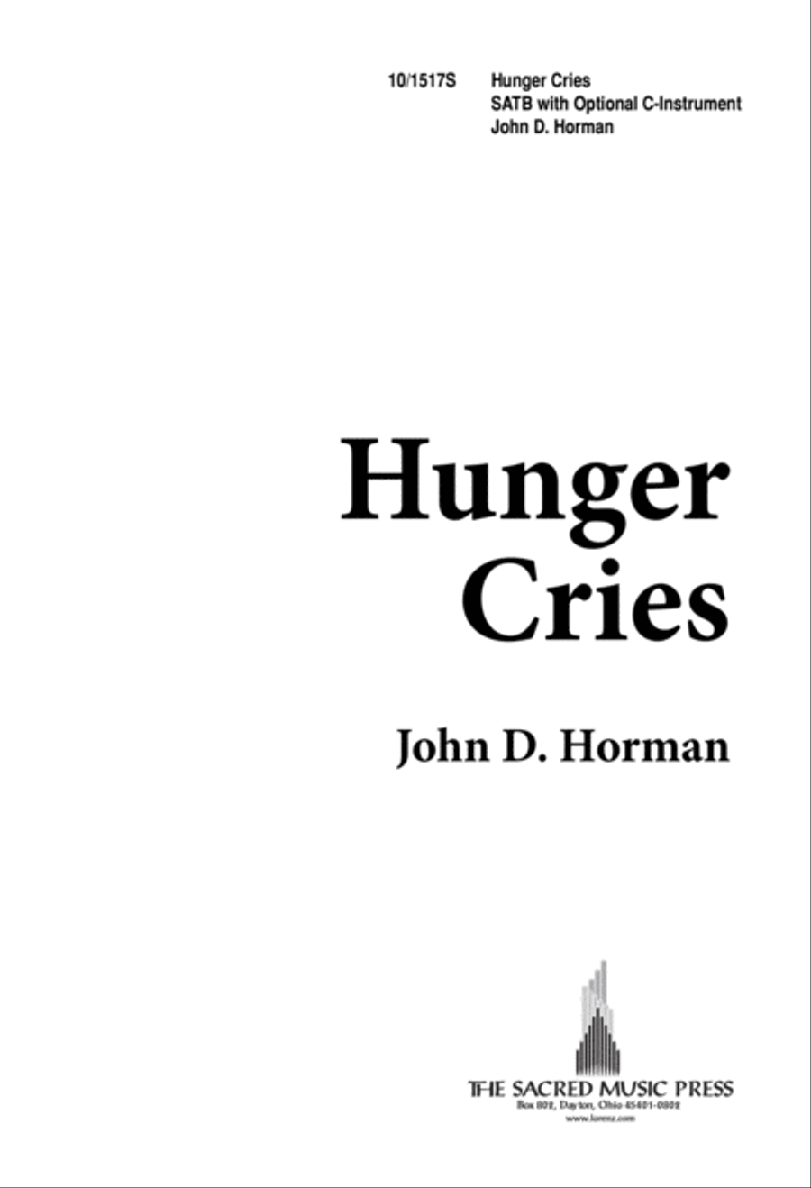 Hunger Cries Hunger Cries 4-Part scores gallery preview page 1