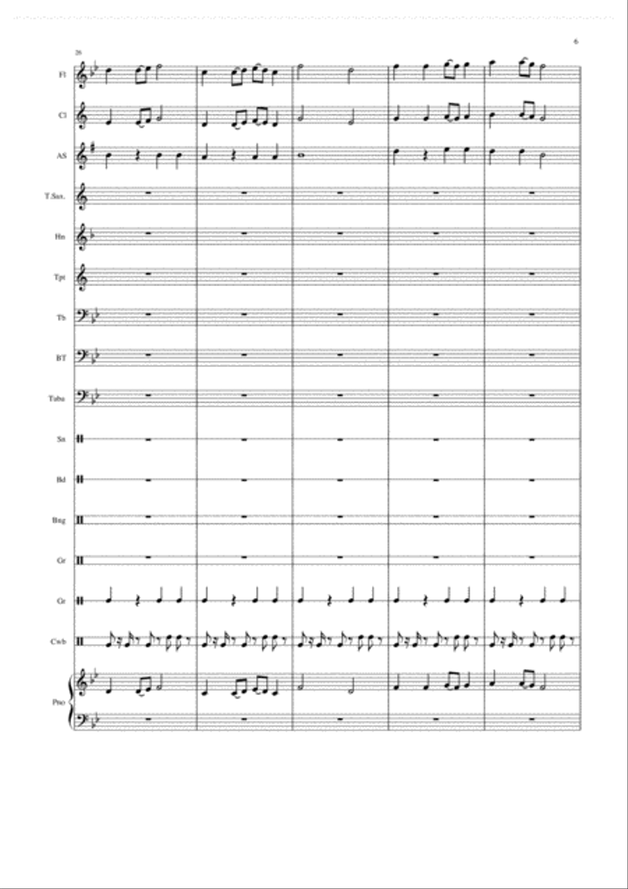 La Bendicion Seis Concert Band scores gallery preview page 6