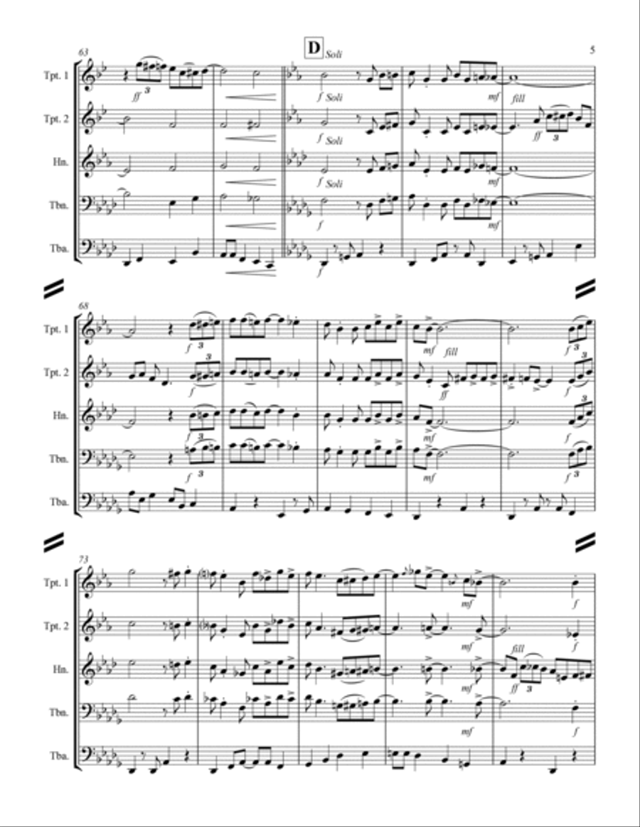 A Closer Walk With Thee (for Brass Quintet) Brass Quintet scores gallery preview page 6
