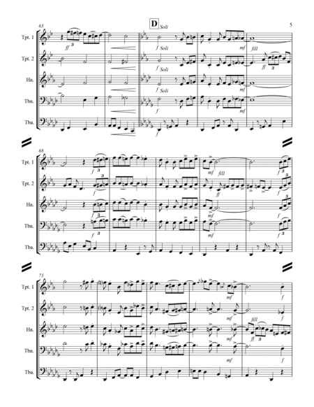 A Closer Walk With Thee (for Brass Quintet) by Kenneth Abeling Brass Quintet - Digital Sheet Music