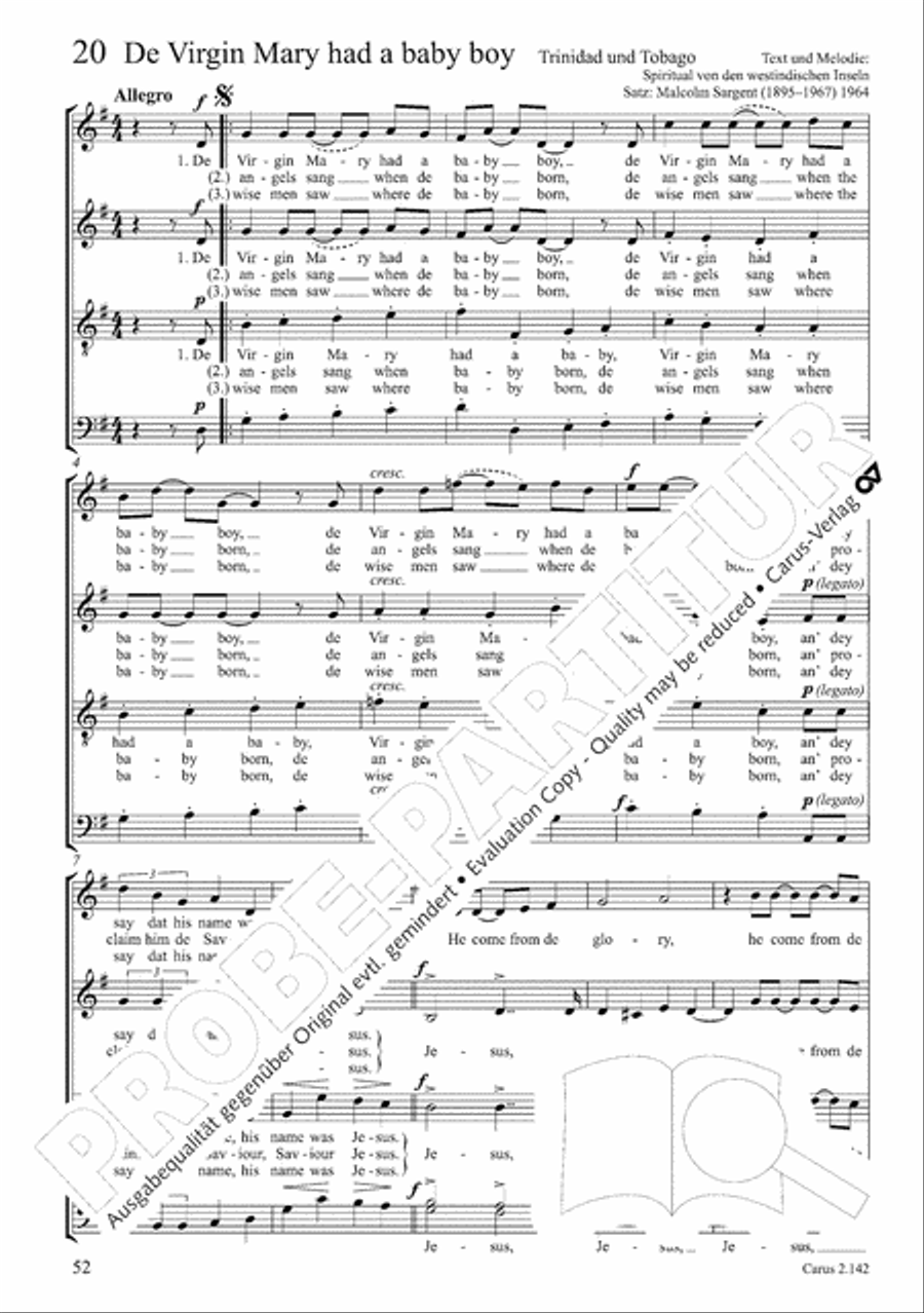 Christmas Carols of the World. Choral collection 4-Part scores gallery preview page 49