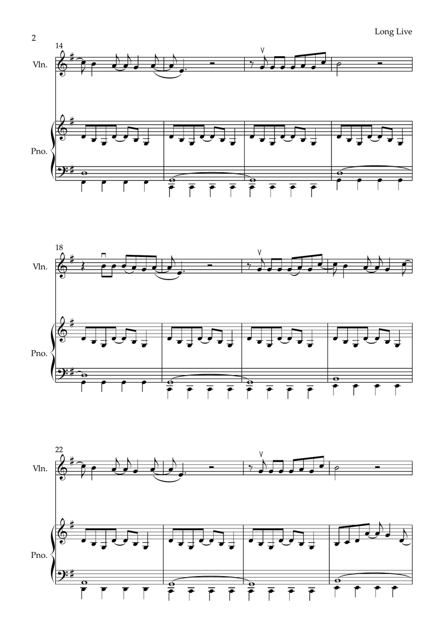 Long Live Violin Solo scores gallery preview page 2