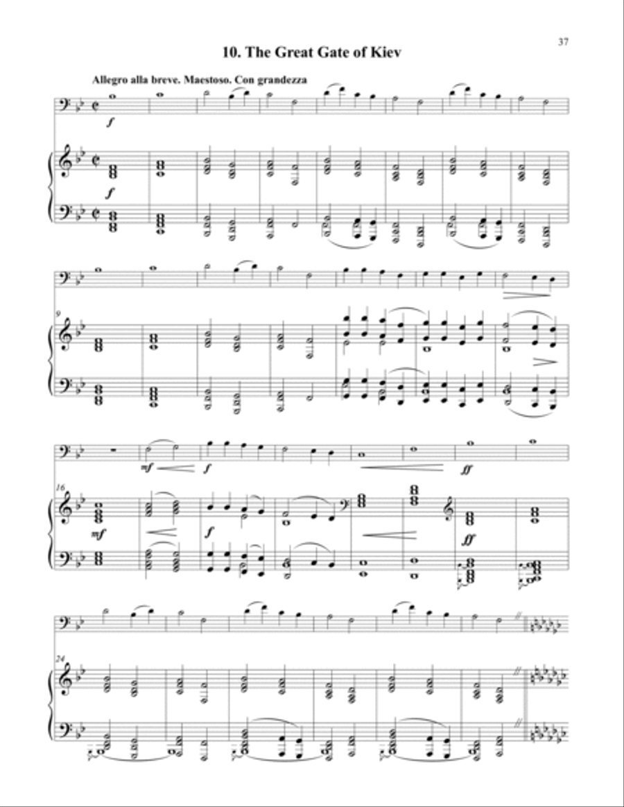 Pictures At An Exhibition for Tuba or Bass Trombone and Piano Bass Trombone scores gallery preview page 11