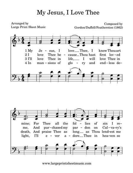 My Jesus, I Love Thee • LARGE PRINT HYMN STYLE • image number null