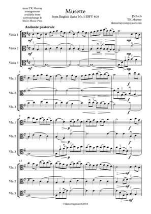 Book cover for Bach - Musette - 3 Violas, Viola Trio, Viola Group