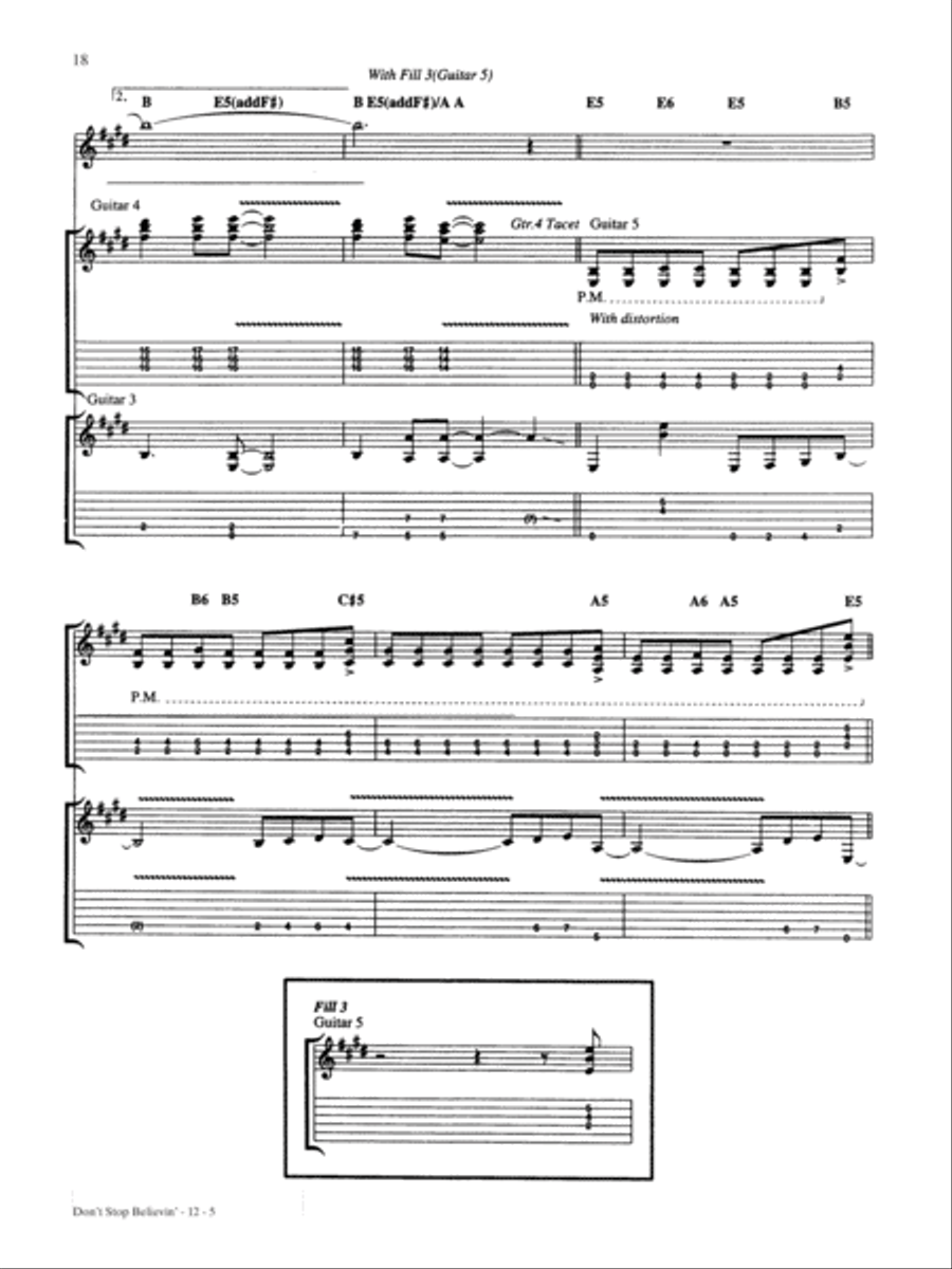 Don't Stop Believin' Guitar Tablature scores gallery preview page 5