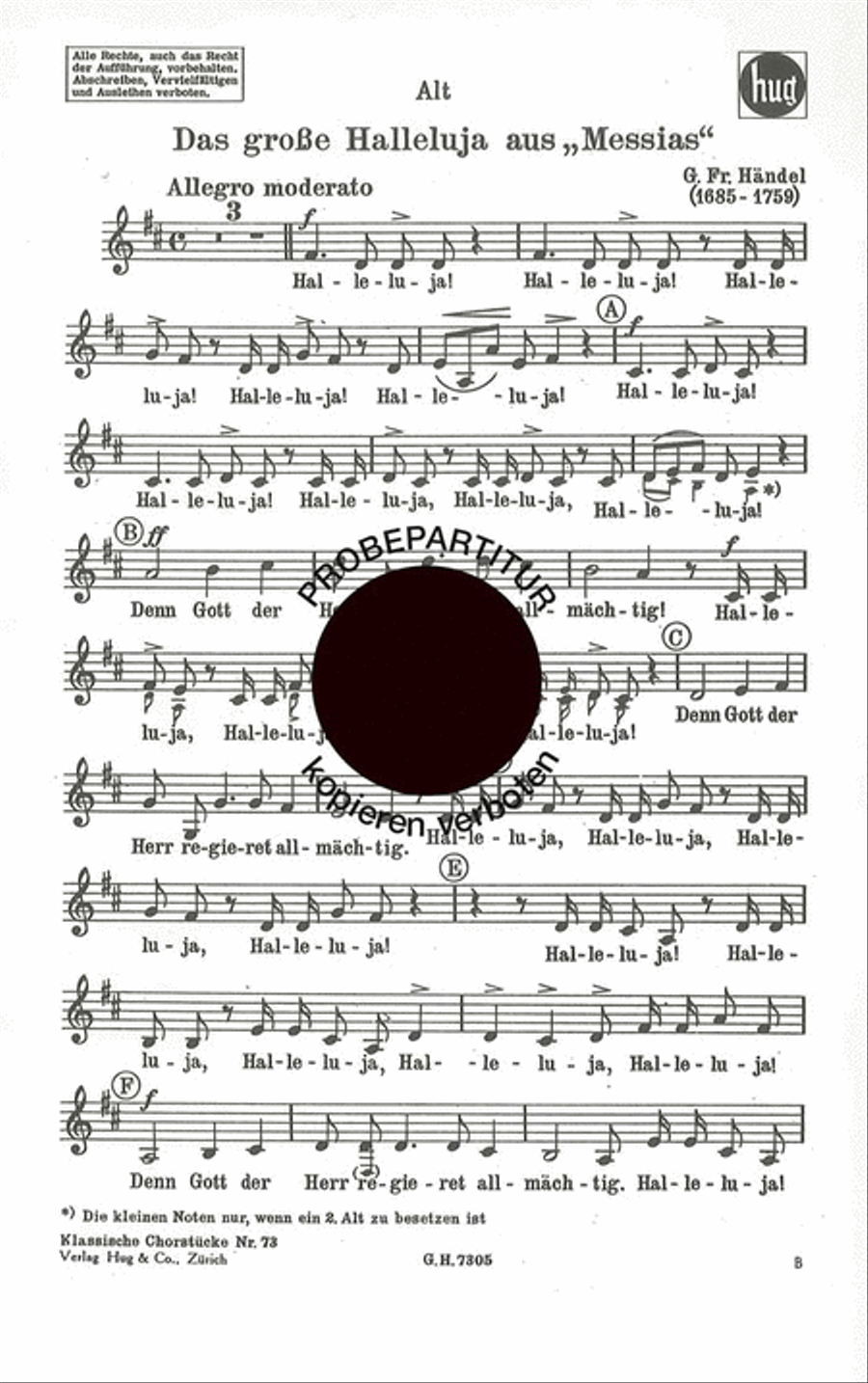 Halleluja Halleluja Women's Choir scores gallery preview page 1