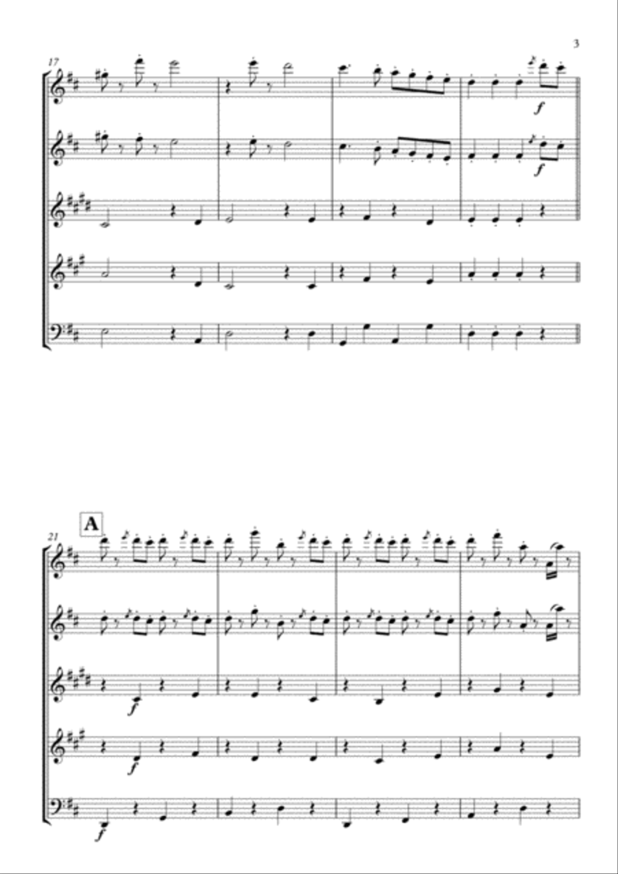 Radetzky March arranged for Woodwind Quintet Woodwind Quintet scores gallery preview page 5