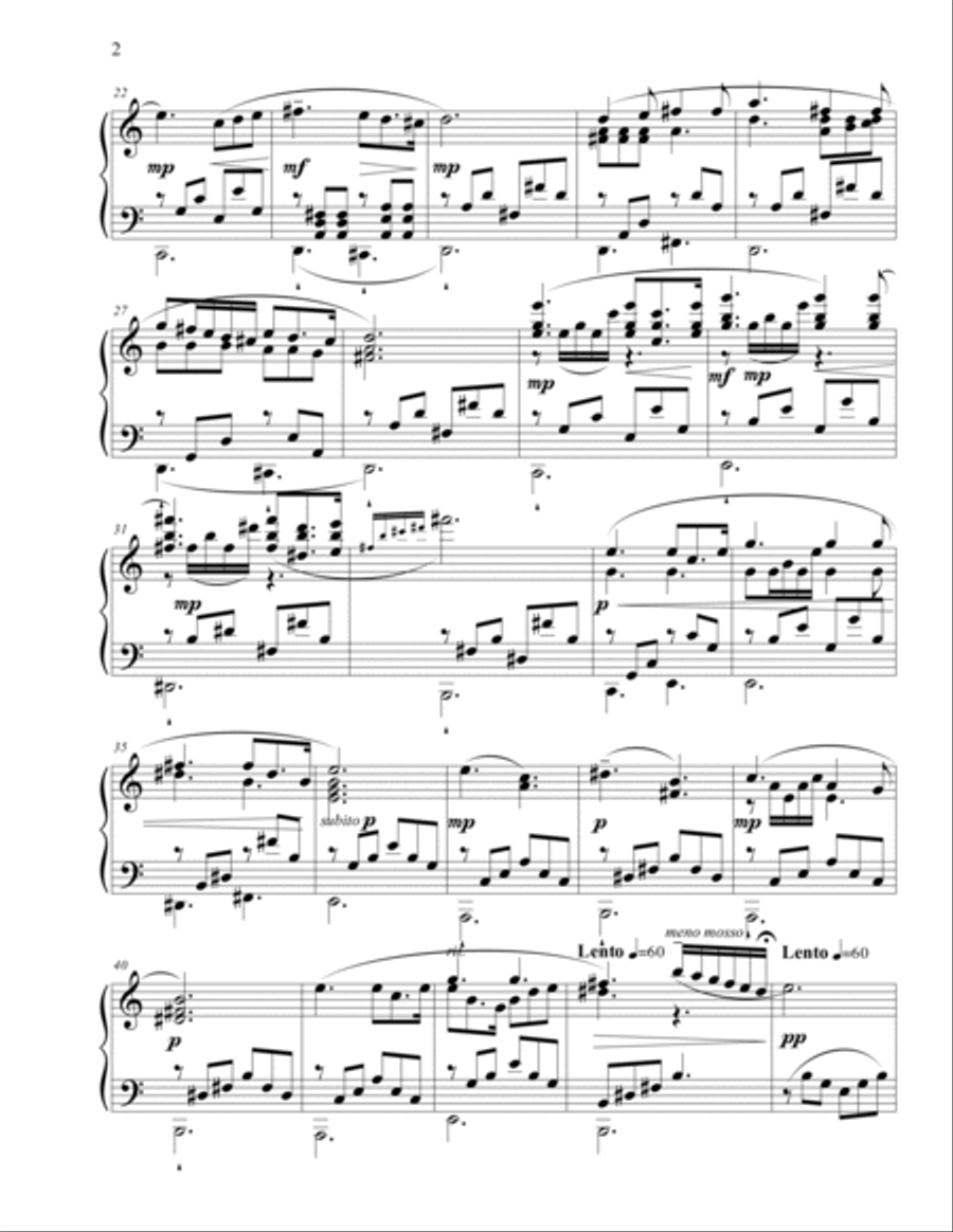 Song without words: Unexpected News Piano Solo scores gallery preview page 2