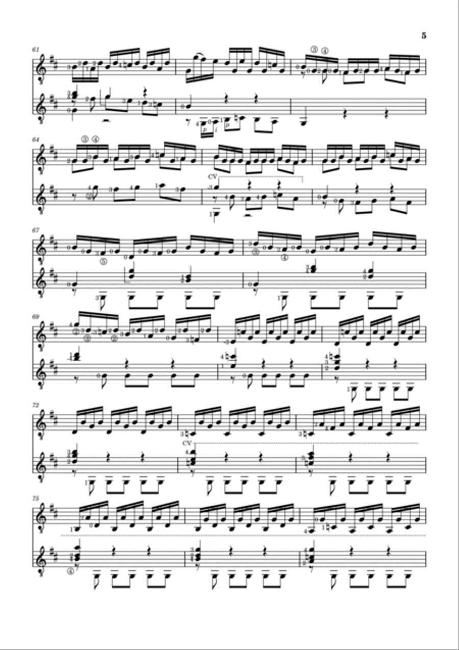 Prelude BWV 1006 (for 2 guitars) Acoustic Guitar scores gallery preview page 5