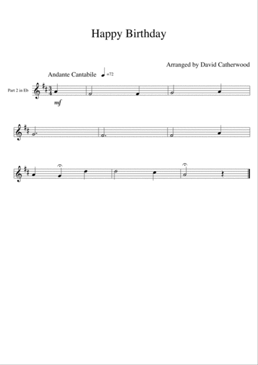 Happy Birthday arranged for Flexible ensemble by David Catherwood (suitable for any combination) Concert Band scores gallery preview page 6