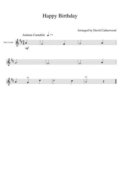 Happy Birthday arranged for Flexible ensemble by David Catherwood (suitable for any combination) image number null