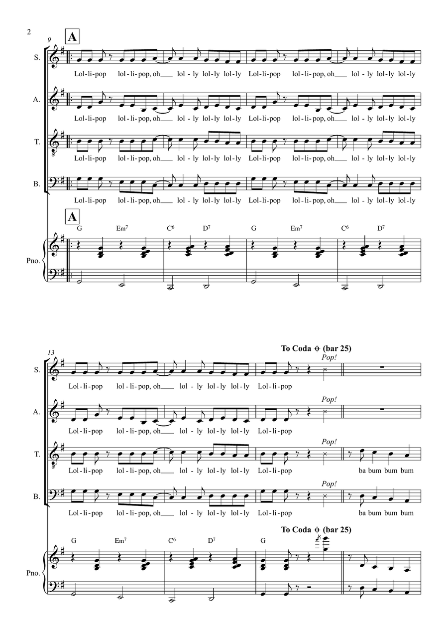 Lollipop Lollipop 4-Part scores gallery preview page 2