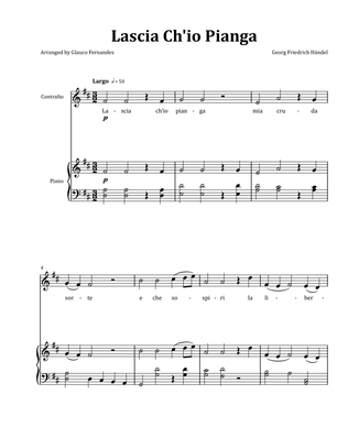Lascia Ch'io Pianga by Händel - Contralto & Piano in D Major
