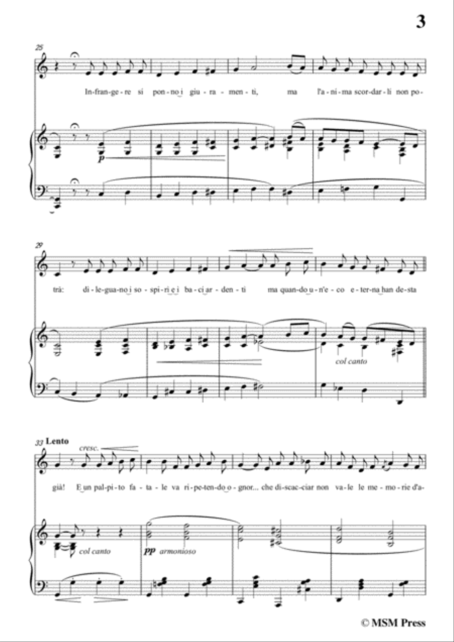 Tosti-Memorie d'amor! In C Major,for Voice and Piano Voice Solo scores gallery preview page 5