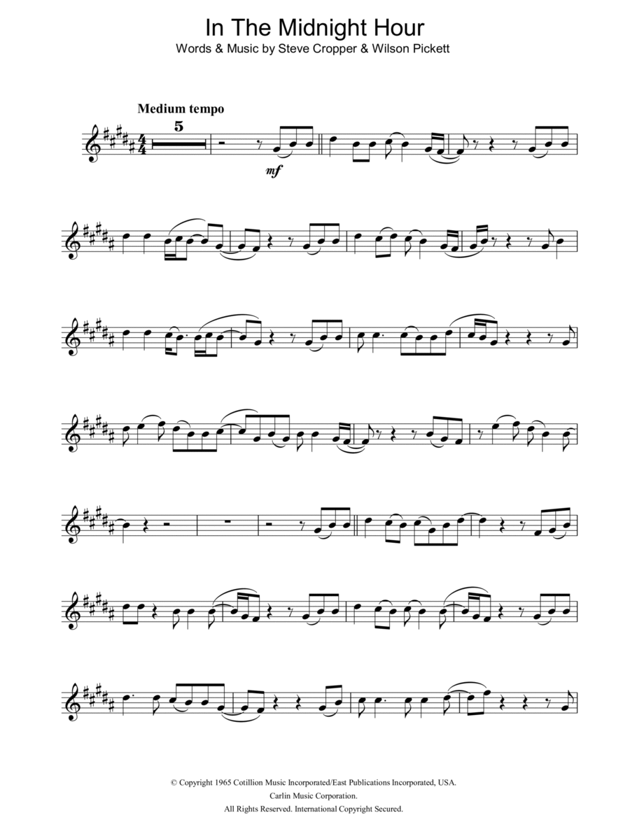 In The Midnight Hour Piano scores gallery preview page 1