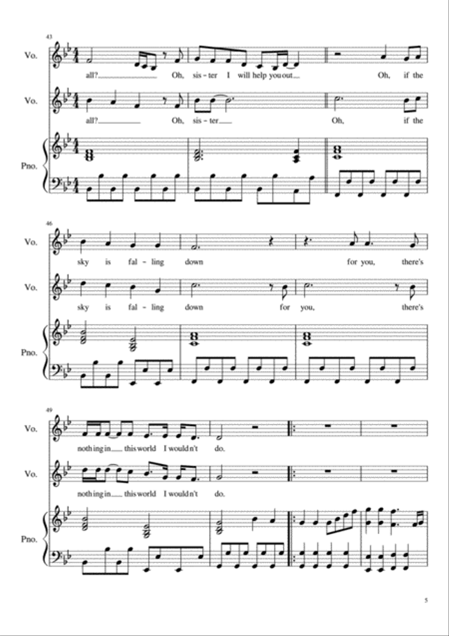 Hey Brother Vocal Duet scores gallery preview page 5