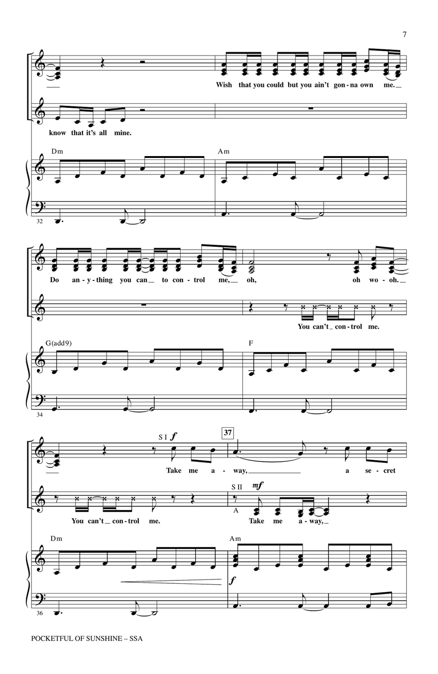 Pocketful Of Sunshine by Natasha Bedingfield SSA - Digital Sheet Music page 6