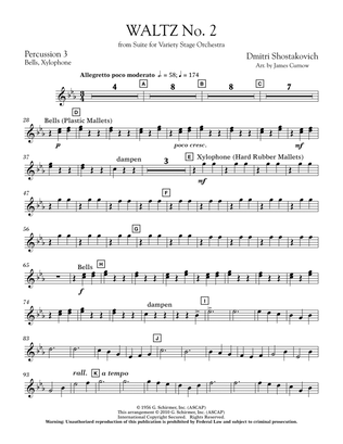 Waltz No. 2 (from Suite For Variety Stage Orchestra) - Percussion 3