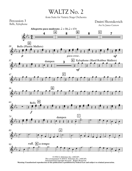 Waltz No. 2 (from Suite For Variety Stage Orchestra) - Percussion 3