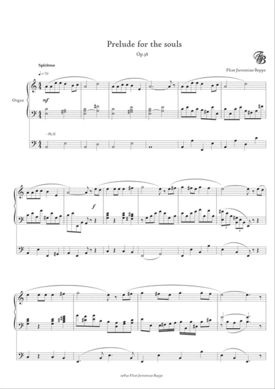 Prelude for the souls Op.38 Organ Solo scores gallery preview page 1