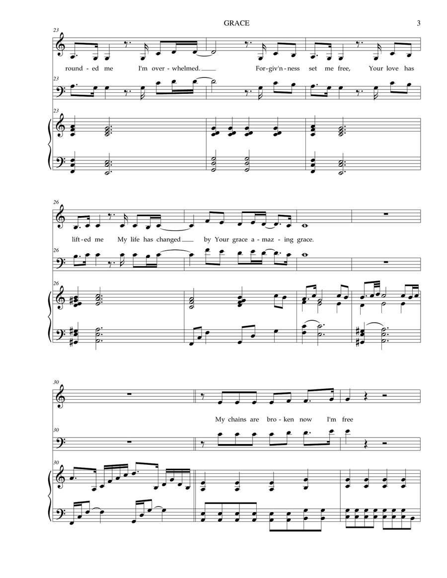 Grace (SATB with Piano) 4-Part scores gallery preview page 3