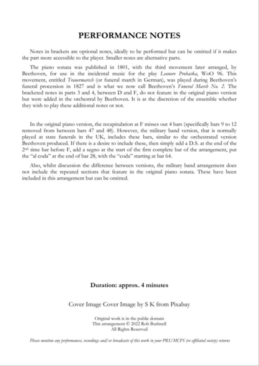 Funeral March No.2 (Beethoven) - Trombone Quartet Brass Quartet scores gallery preview page 3