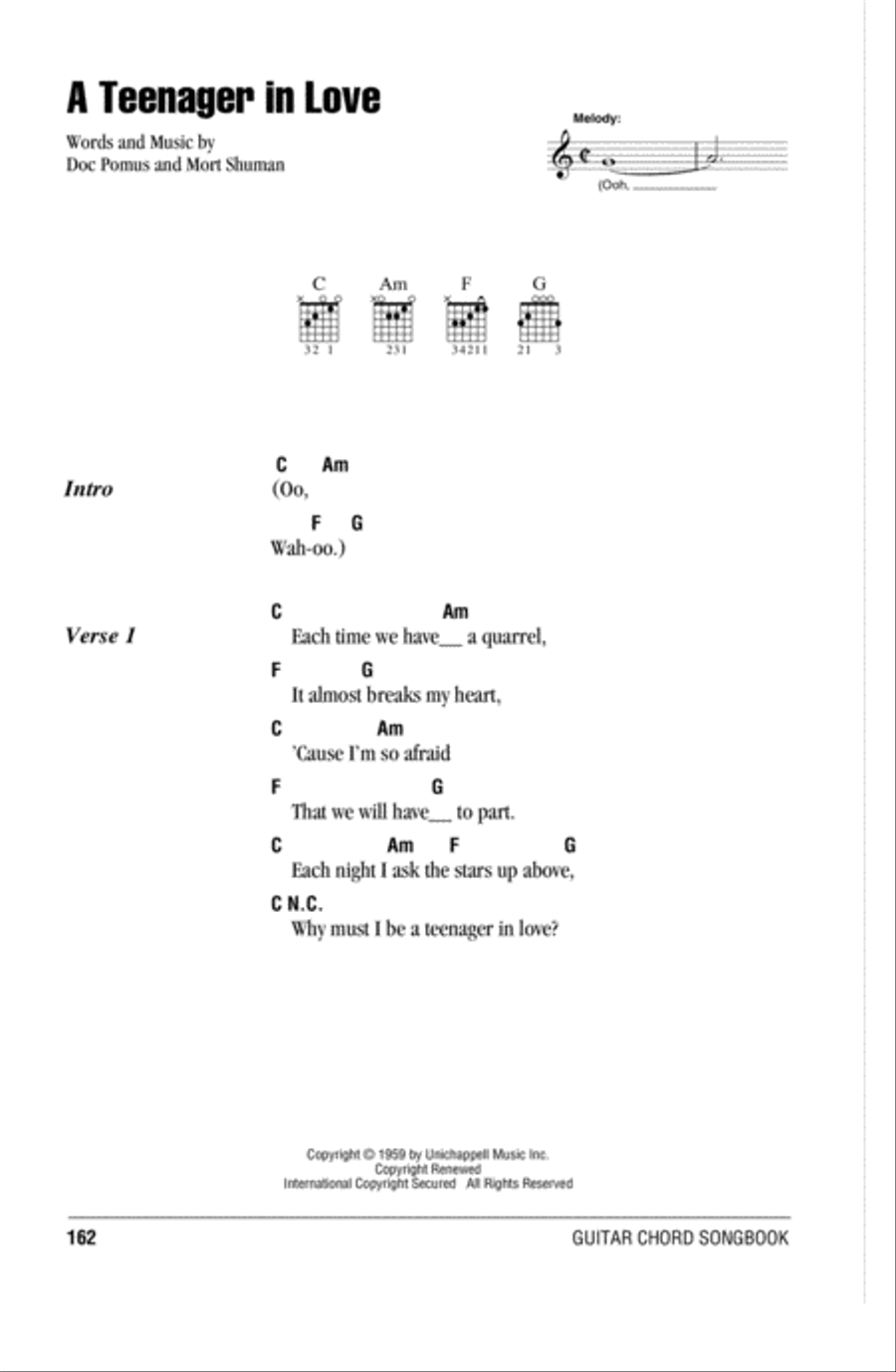 A Teenager In Love A Teenager In Love Acoustic Guitar scores gallery preview page 1