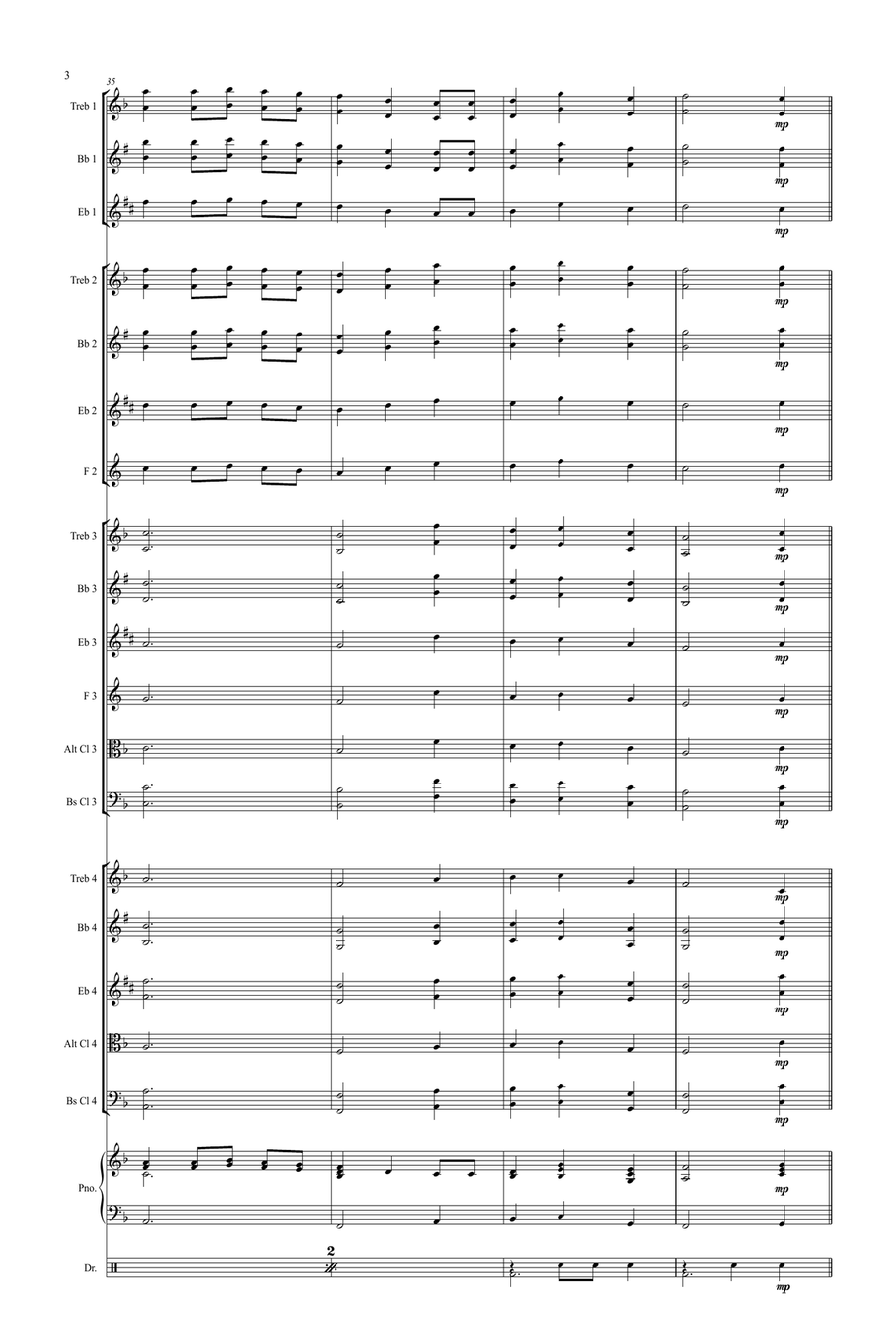 We Wish You A Merry Christmas - Flexible Instrumentation Concert Band scores gallery preview page 4