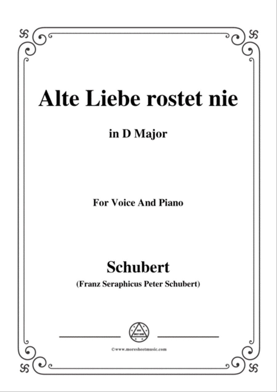 Schubert-Alte Liebe rostet nie in D Major,for voice and piano Voice Solo scores gallery preview page 1