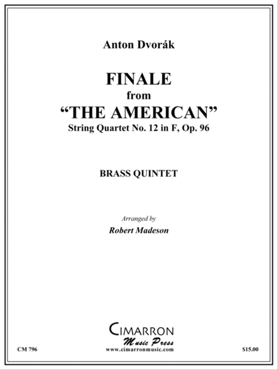 Finale from String Quartet No.12 (The American) Brass Quintet scores gallery preview page 1