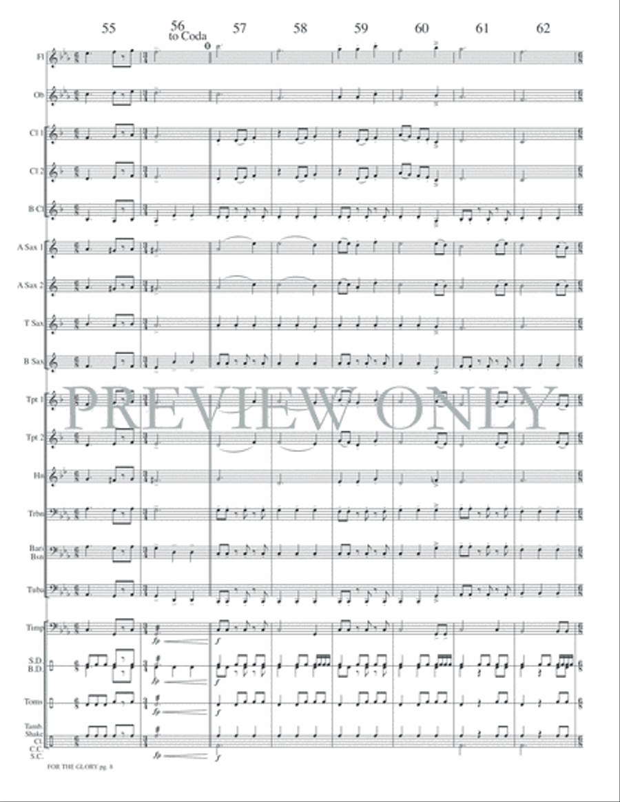 For the Glory For the Glory Concert Band scores gallery preview page 11