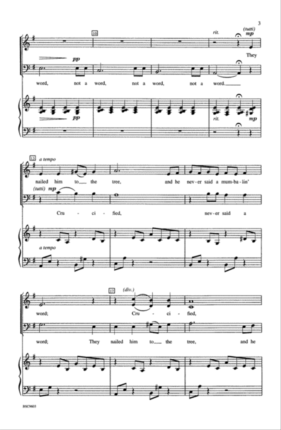 Crucifixion Spiritual 4-Part scores gallery preview page 3