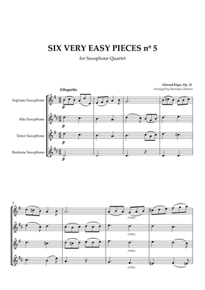 Six Very Easy Pieces nº 5 (Allegretto) - For Saxophone Quartet