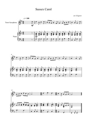 Sussex Carol, For Tenor Saxophone & Piano