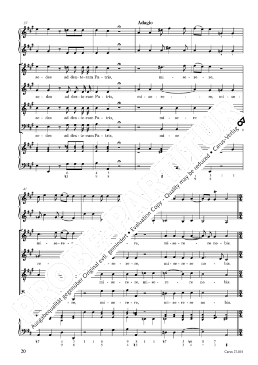 Missa in A Major 4-Part scores gallery preview page 21
