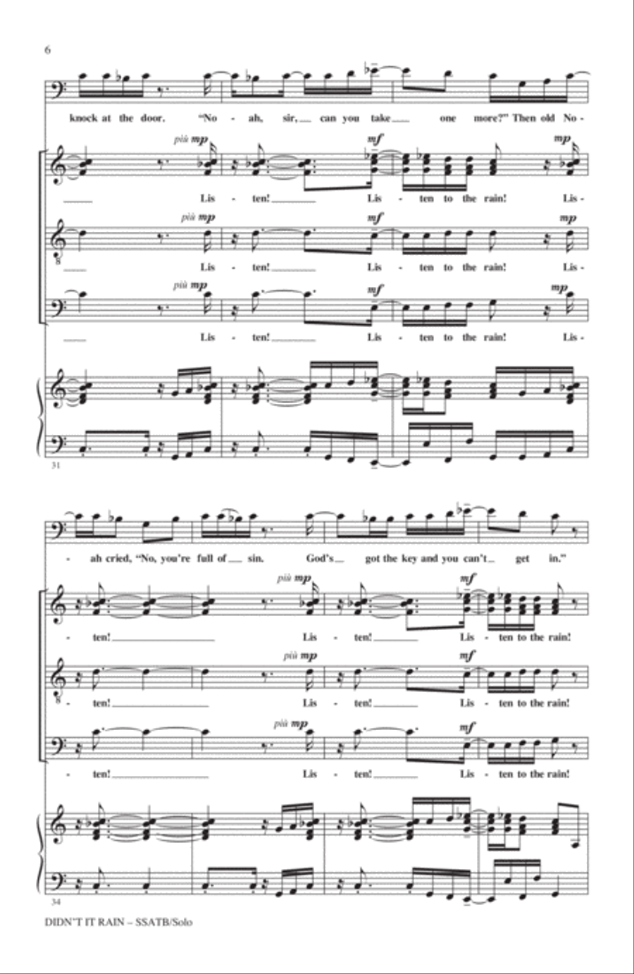 Didn't It Rain 4-Part scores gallery preview page 4