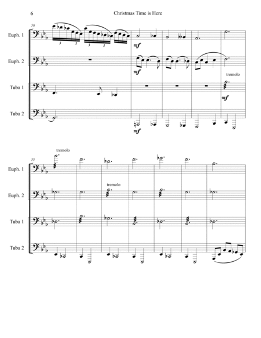 Christmas Time Is Here Brass Duet scores gallery preview page 6