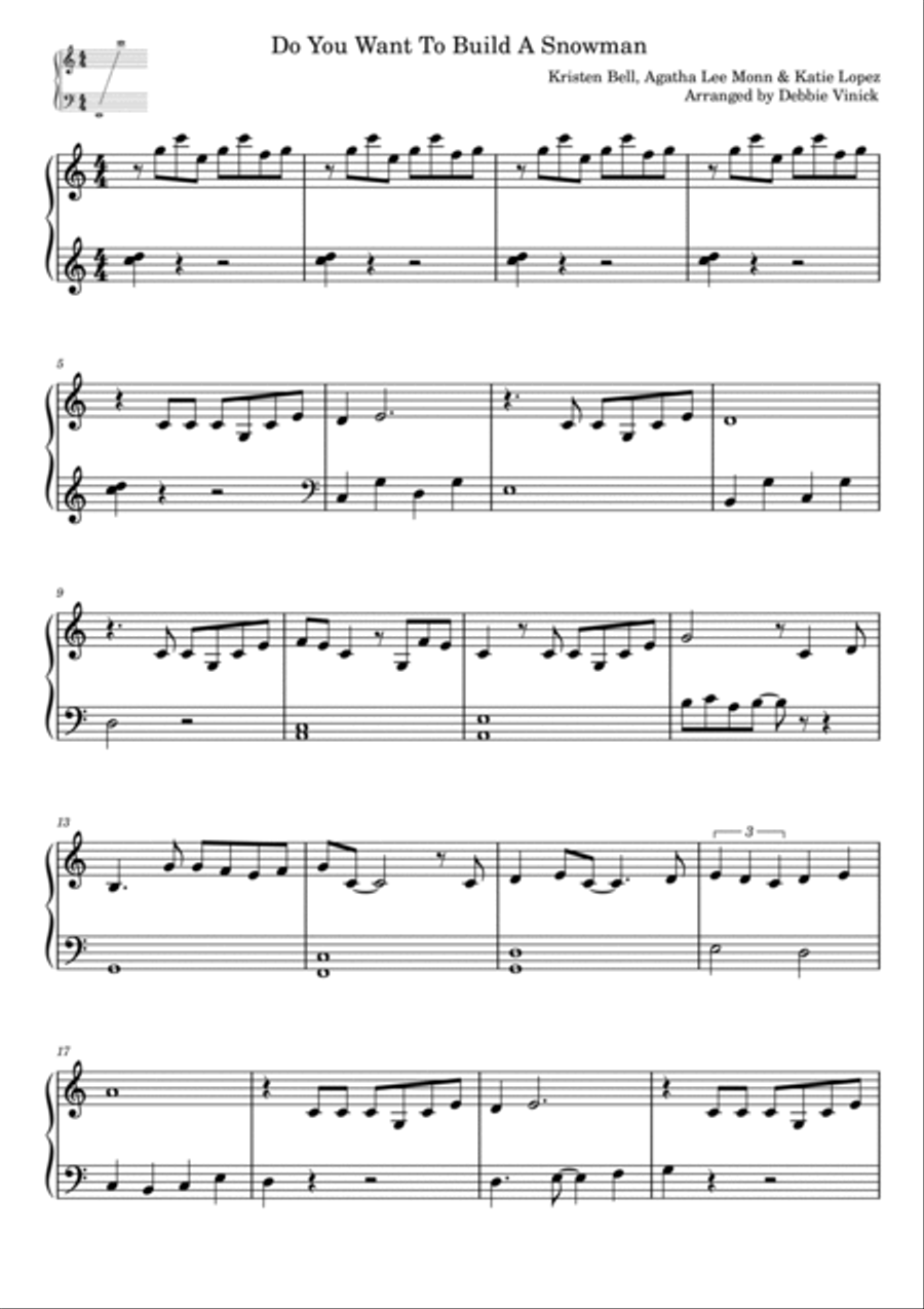 Do You Want To Build A Snowman? Harp scores gallery preview page 2