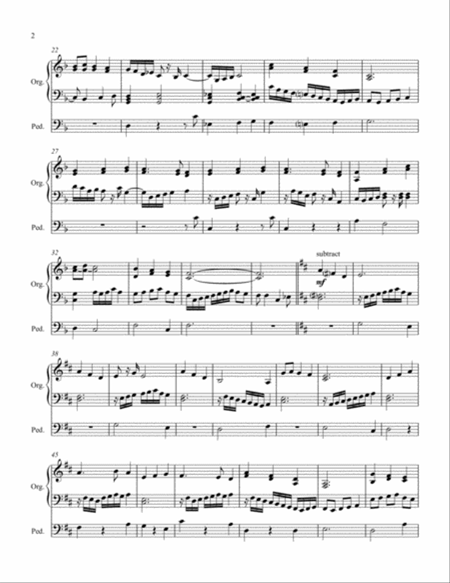 Chorale Prelude on Come Thou Almighty King Organ Solo scores gallery preview page 2