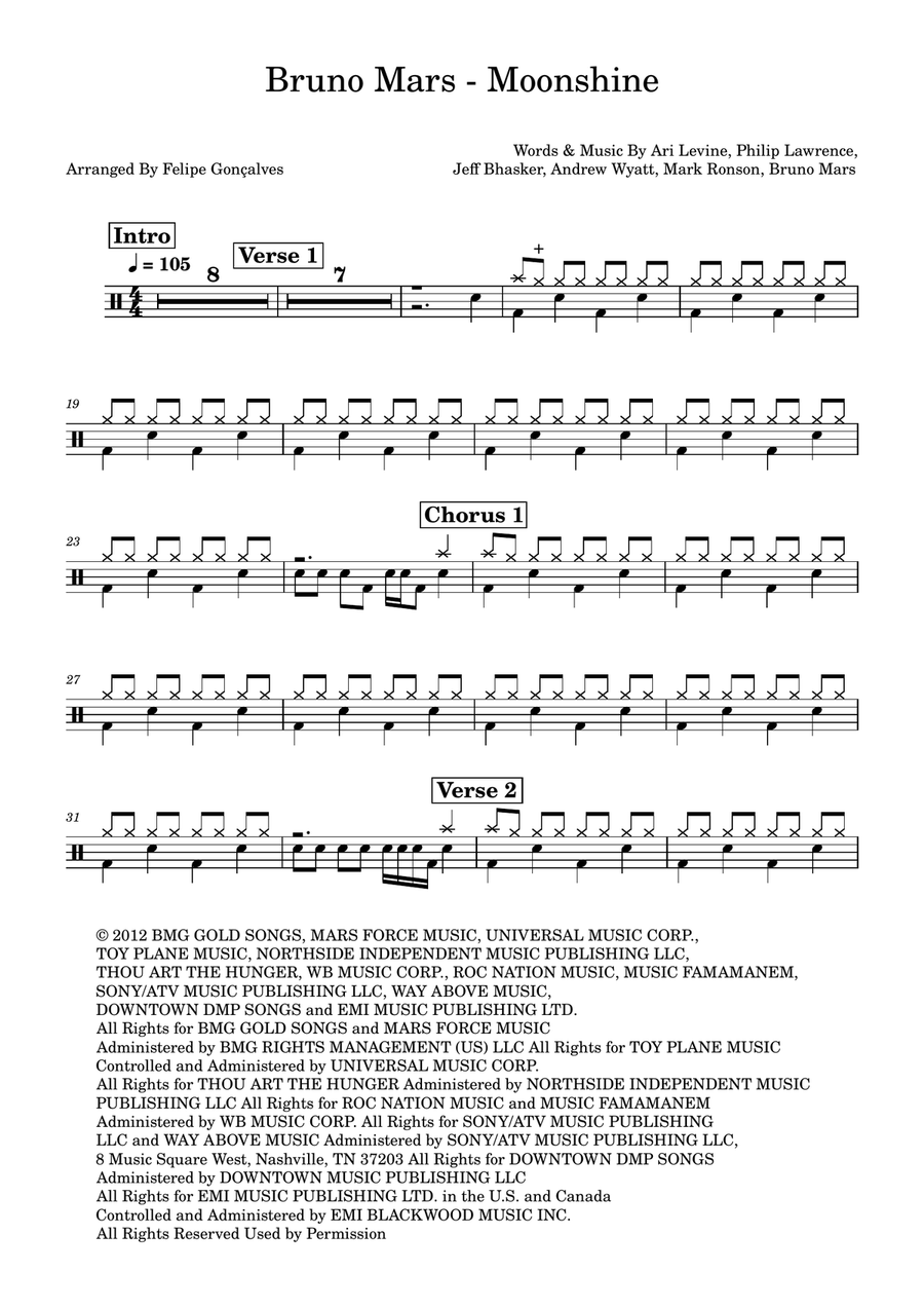Moonshine Moonshine Drum Set scores gallery preview page 1