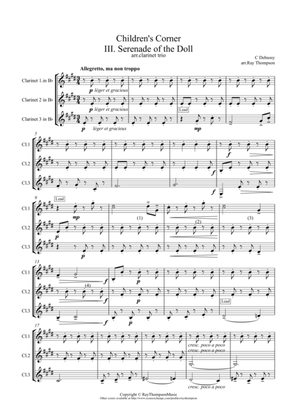 Debussy: Children's Corner No.3 "Serenade of the Doll" - clarinet trio
