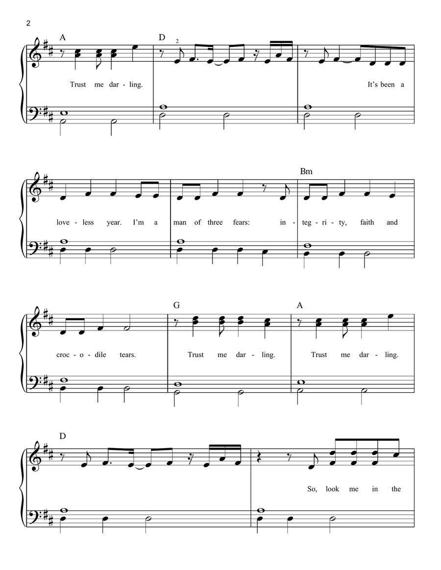 Bad Liar Bad Liar Easy Piano scores gallery preview page 2