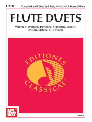 Book cover for Flute Duets-Volume 1: Works by Devienne, Hotteterre, Loeillet, Meline, Stamitz, & Telemann