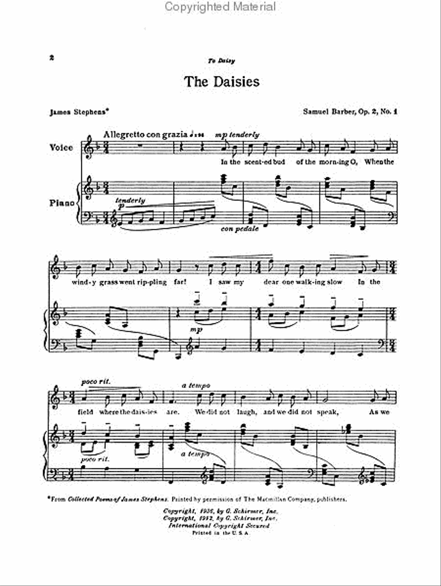 The Daisies, Op. 2, No.1