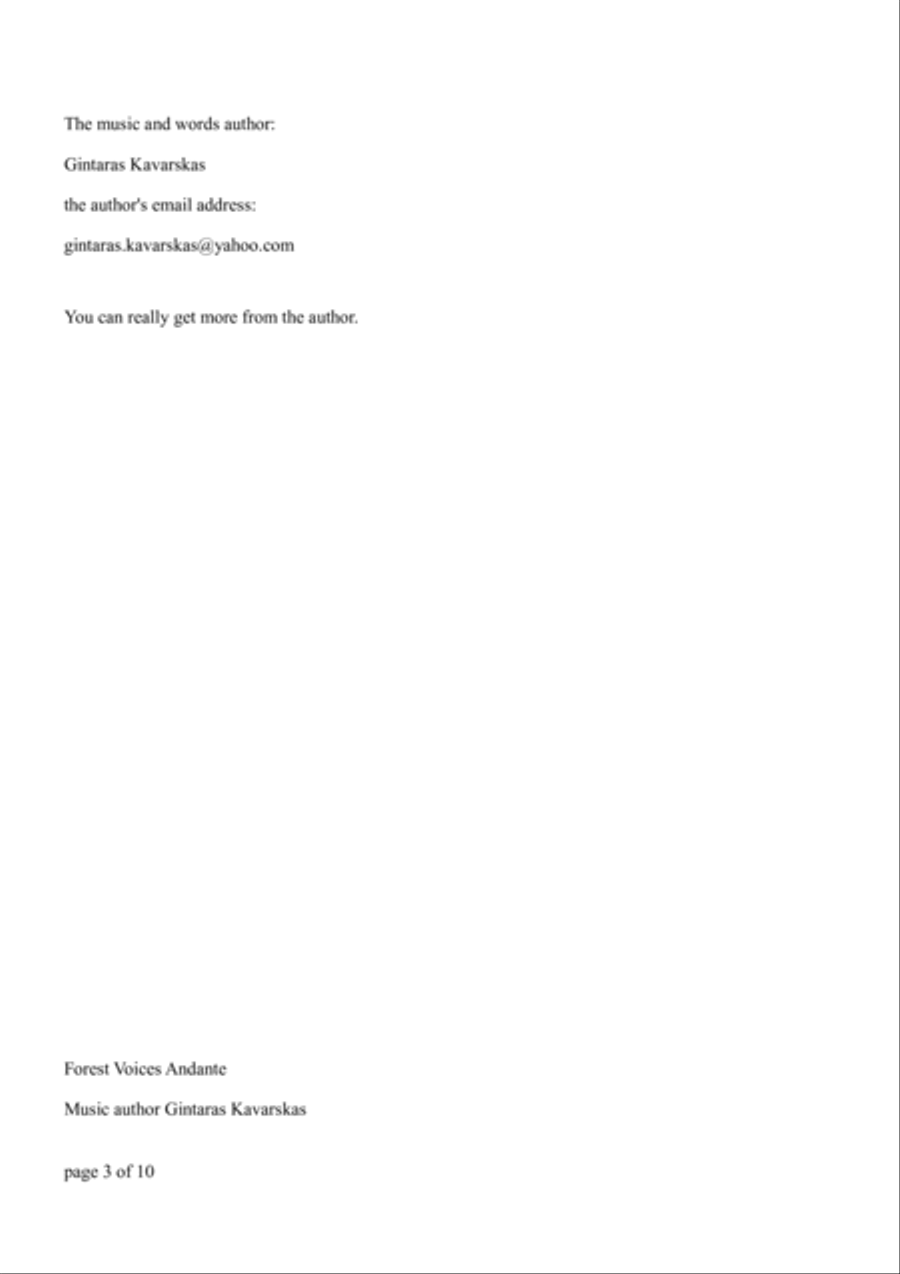 Forest Voices Andante Violin scores gallery preview page 3
